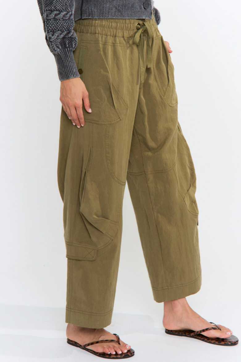 •GARRETT• tencel blend cargo pants