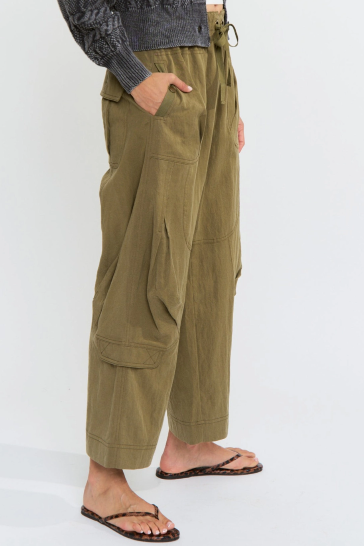 •GARRETT• tencel blend cargo pants