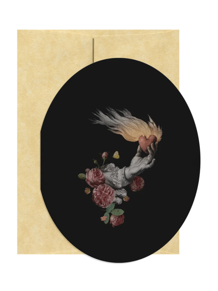 •FLAMING HEART• greeting card