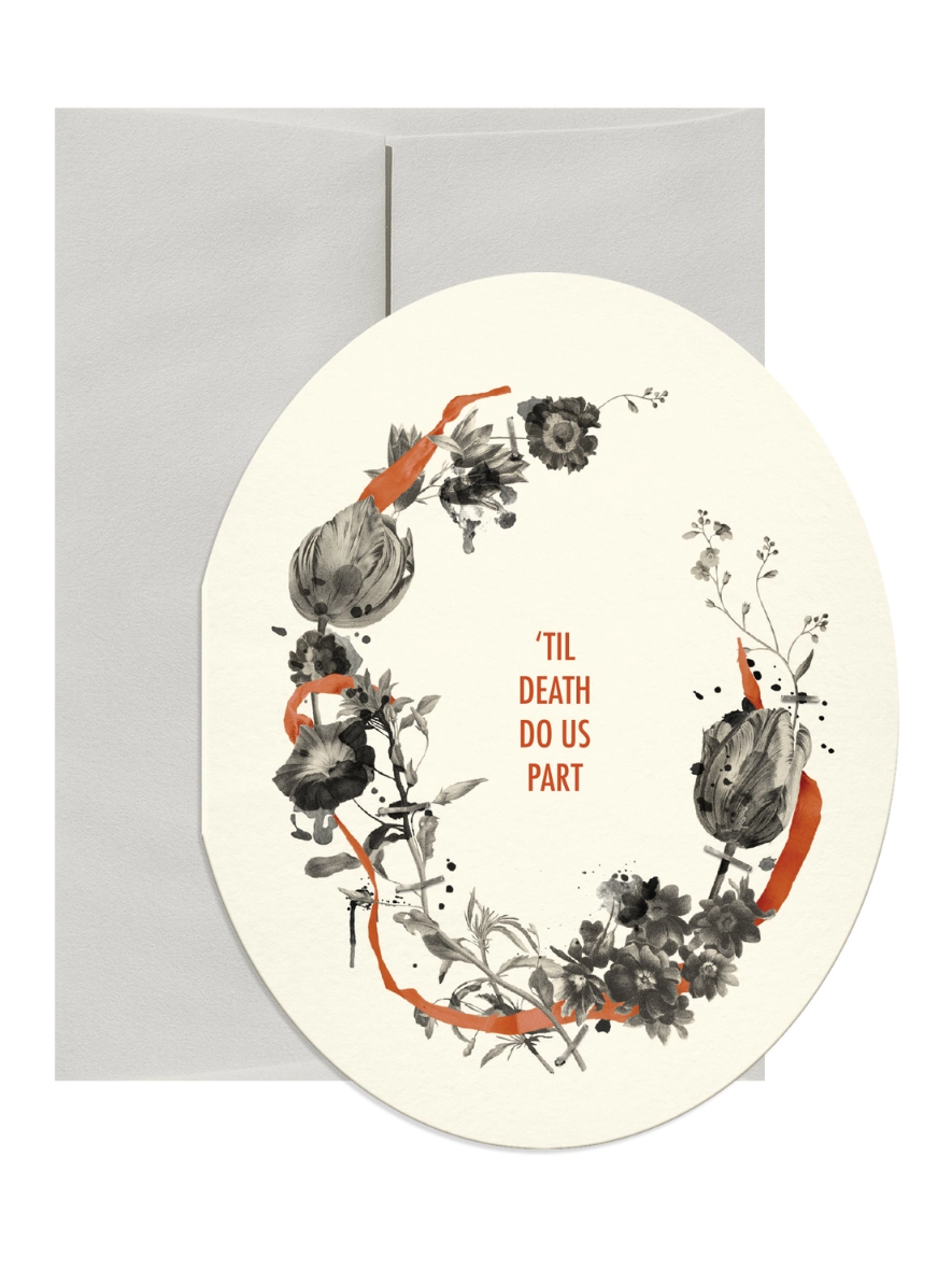•'TIL DEATH• greeting card