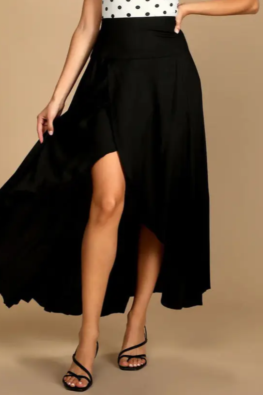 •ANNE• tulip hem midaxi skirt