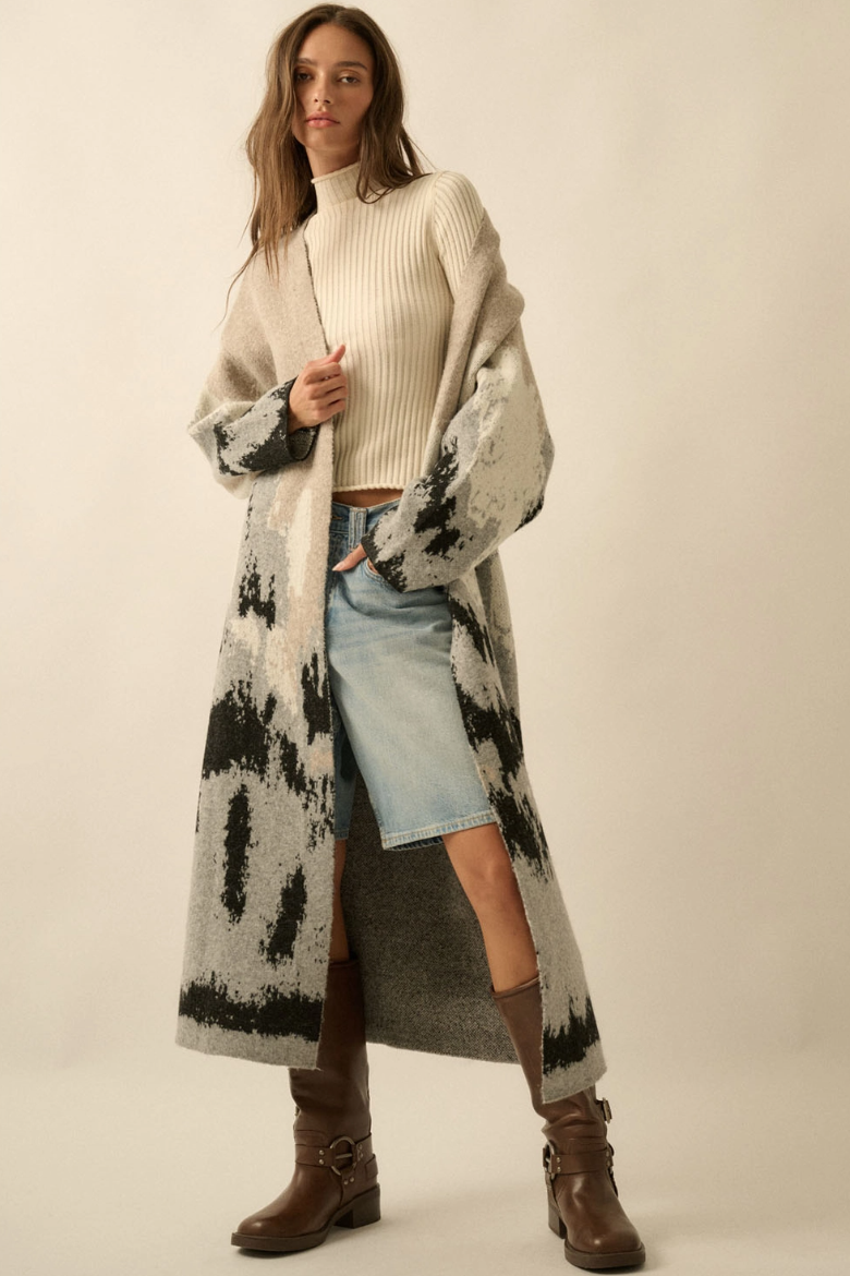 •KUWOHI - ROCKIES• jacquard knit duster