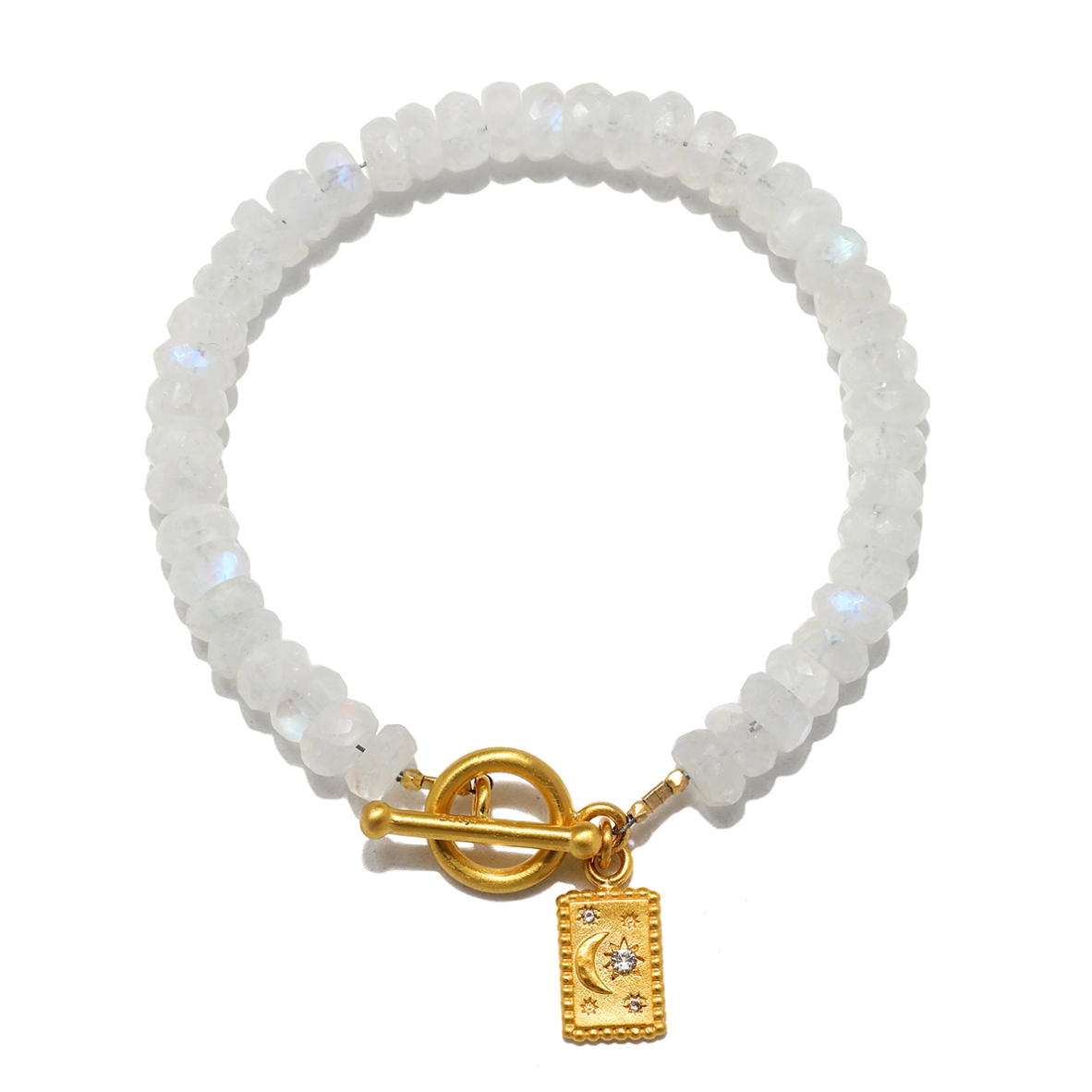 •DIVINE KNOWING• rainbow moonstone + gold bracelet