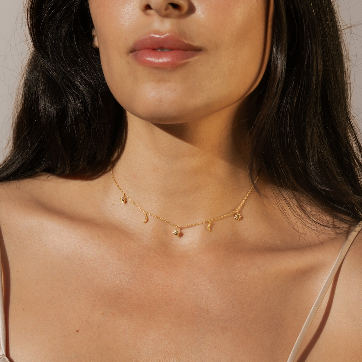 •ENCHANTED JOURNEY• topaz + gold necklace (14"-17" long)