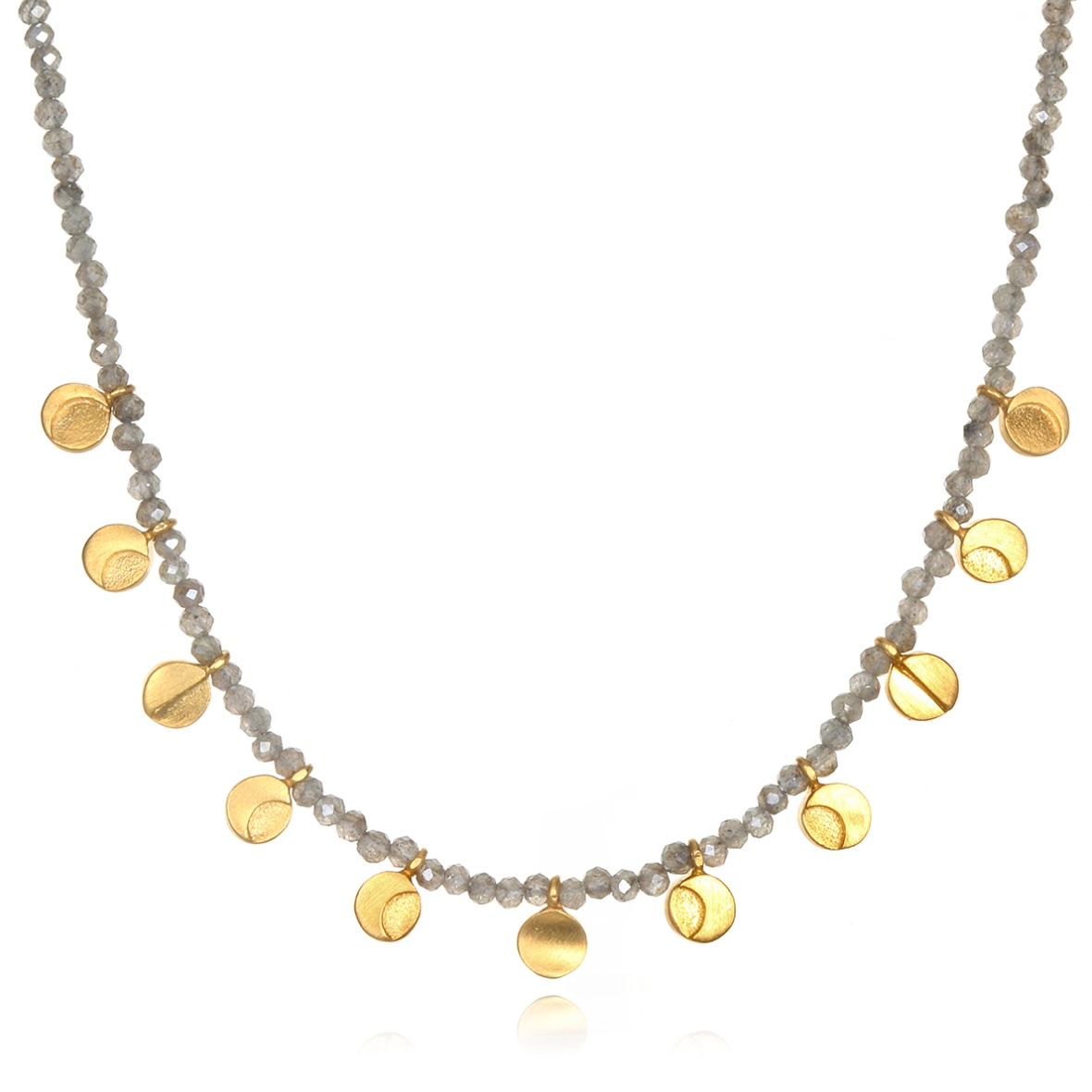 •MYSTICAL MOONLIGHT• labradorite + gold necklace (15"-18" long)