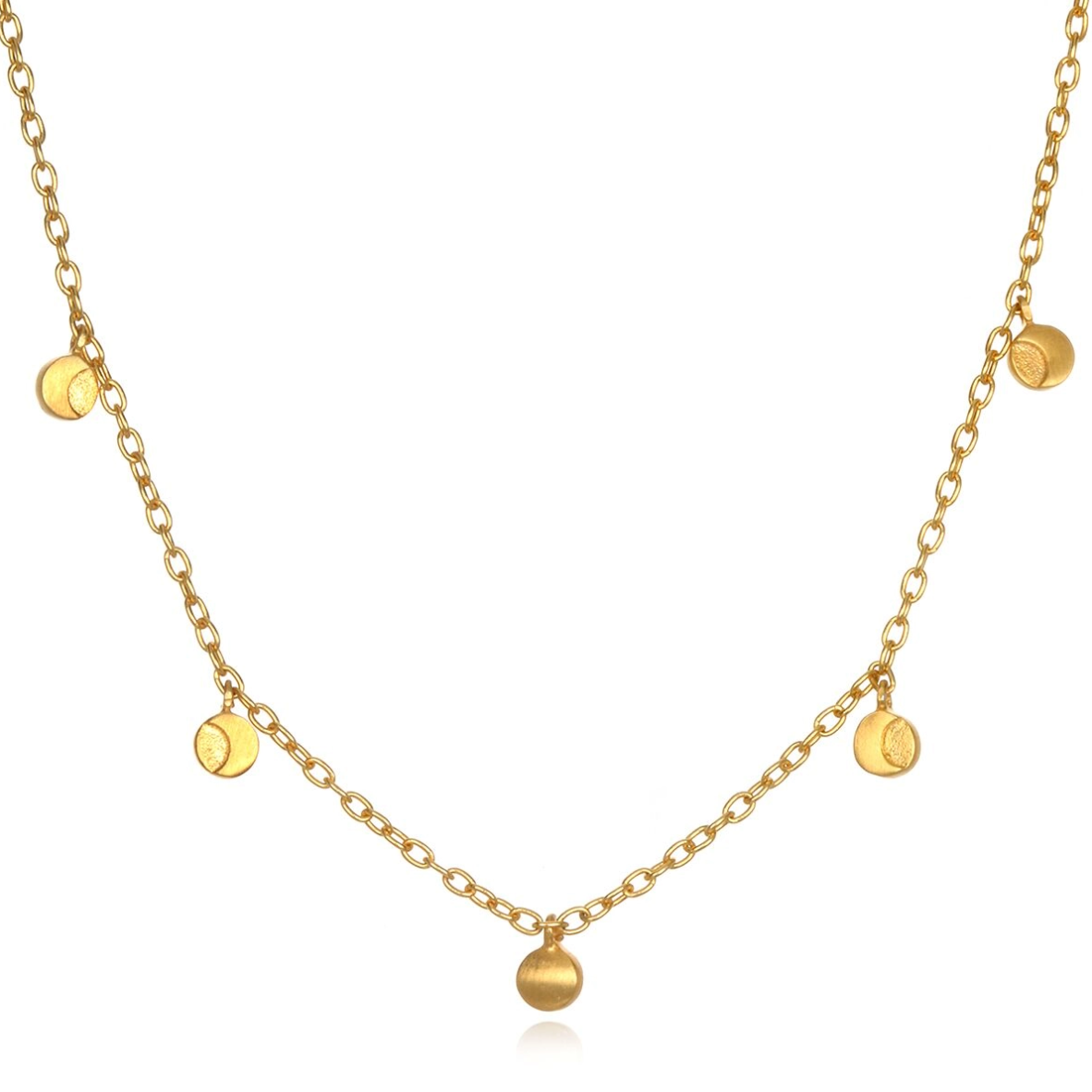 •MOON PHASES• gold necklace (14"-17" long)