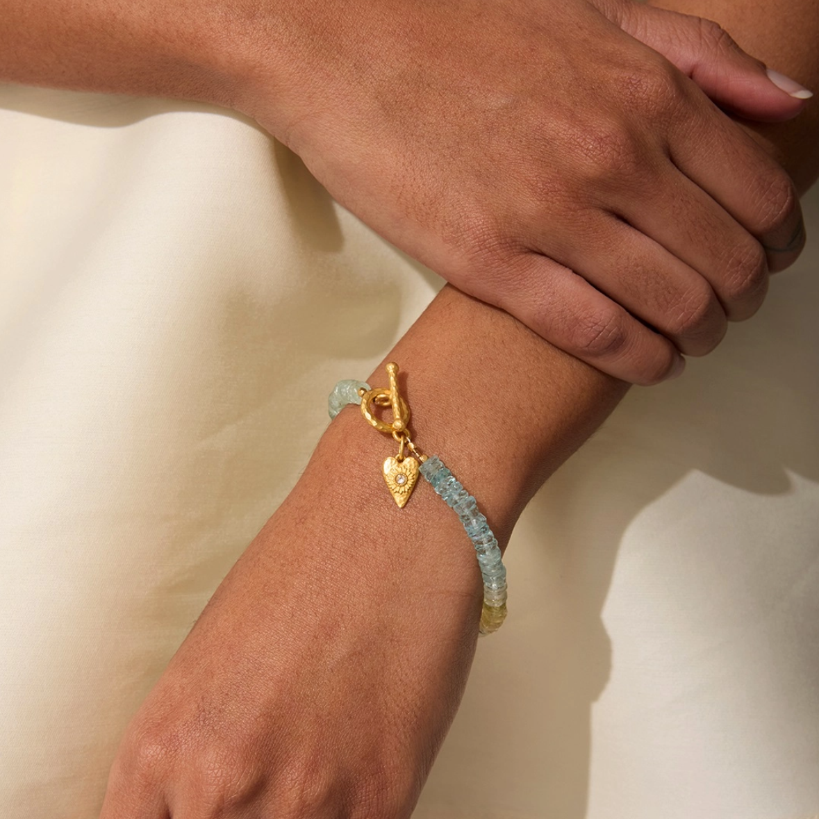 •TRANQUIL SPIRIT• aquamarine + gold bracelet