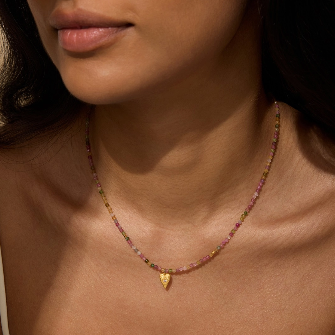•ALIGNED WITH LOVE• tourmaline + gold necklace (14"-17" long)