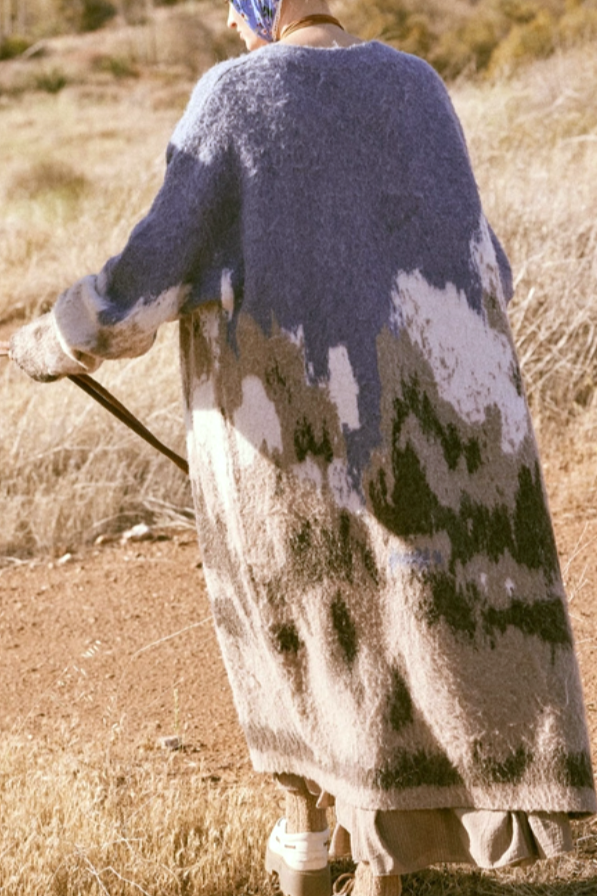 •KUWOHI - BLUE RIDGE• jacquard knit duster