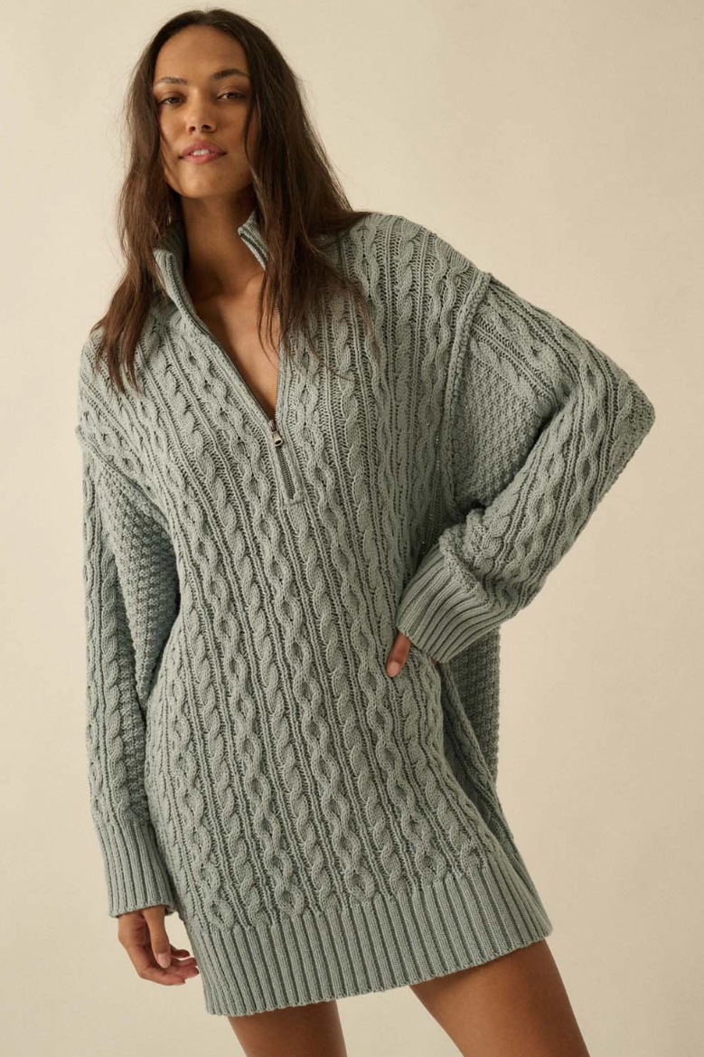 •AVERY• cotton blend mini sweater dress