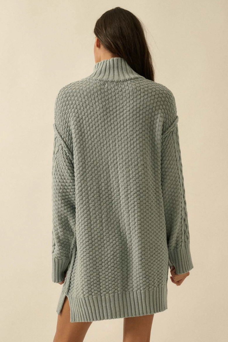 •AVERY• cotton blend mini sweater dress