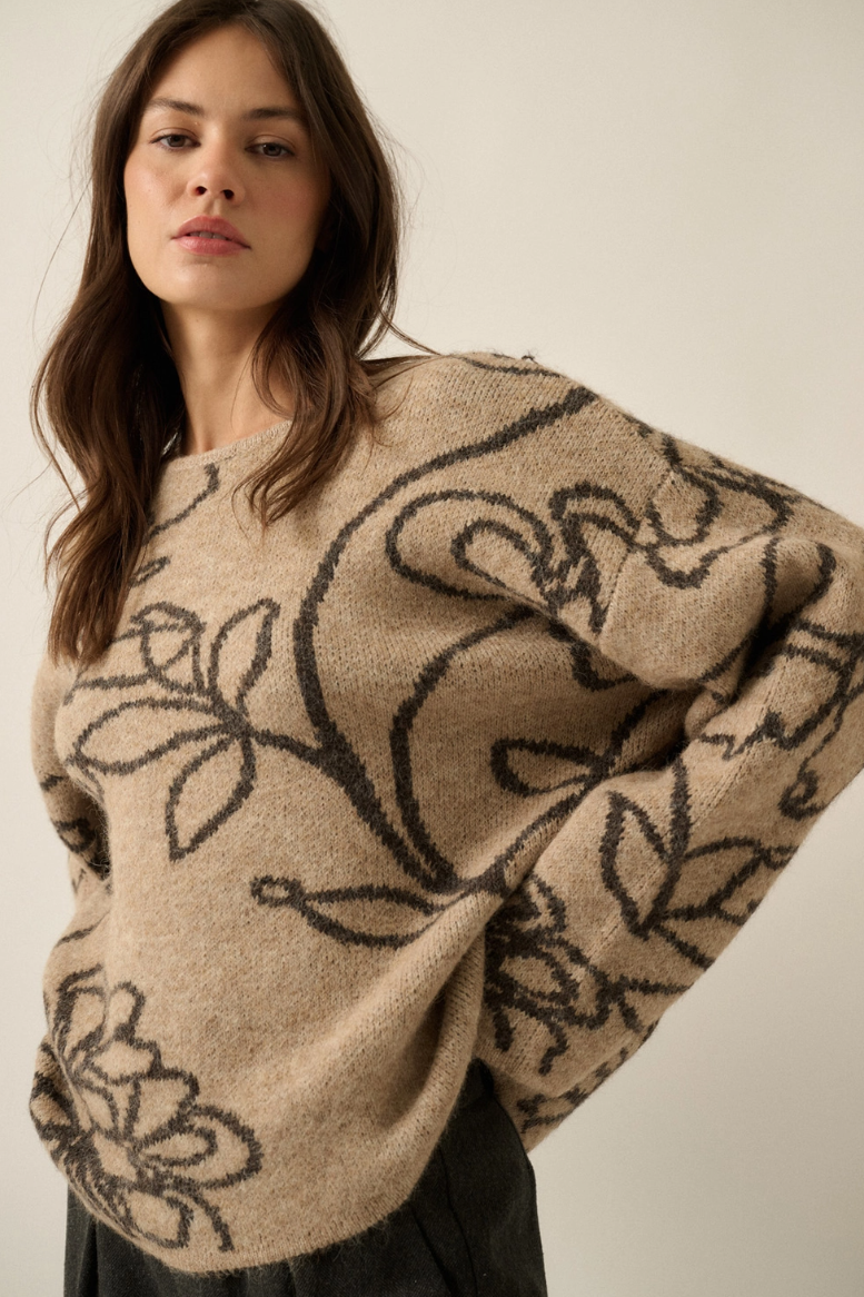 •GWYNETH• wool blend jacquard knit sweater