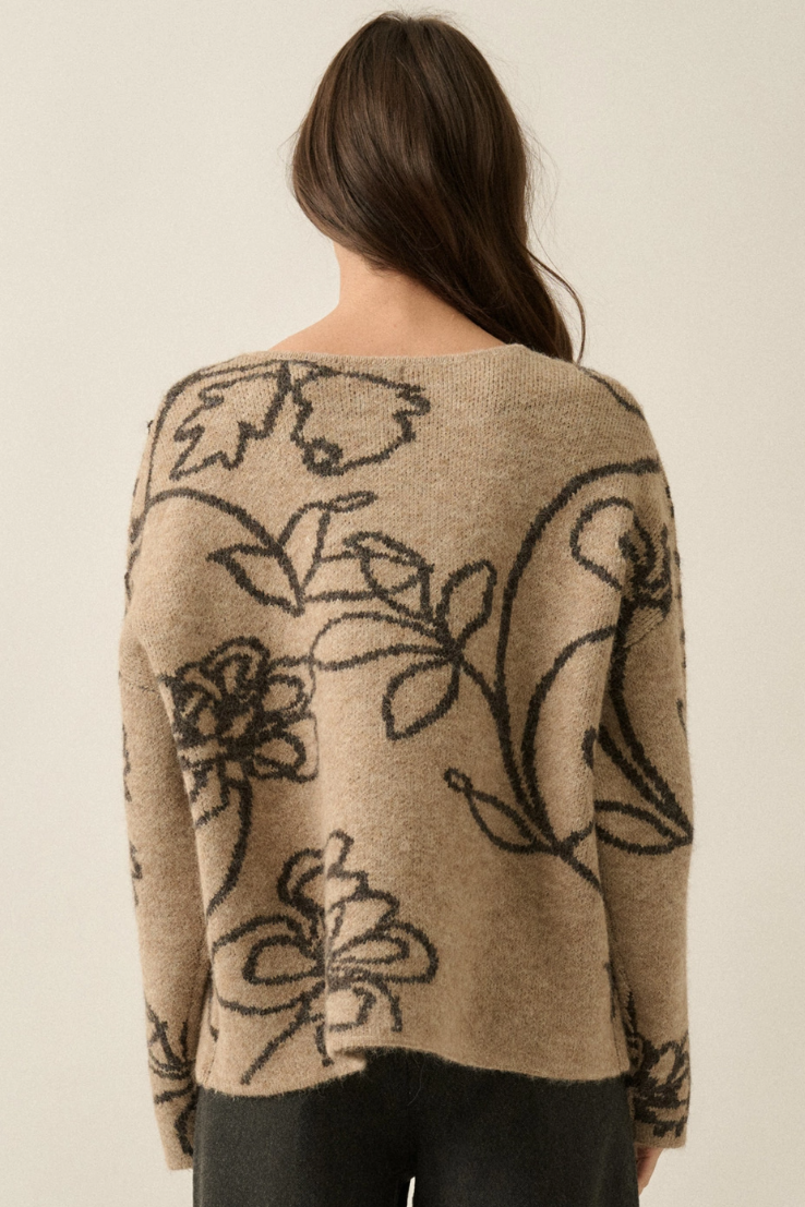 •GWYNETH• wool blend jacquard knit sweater