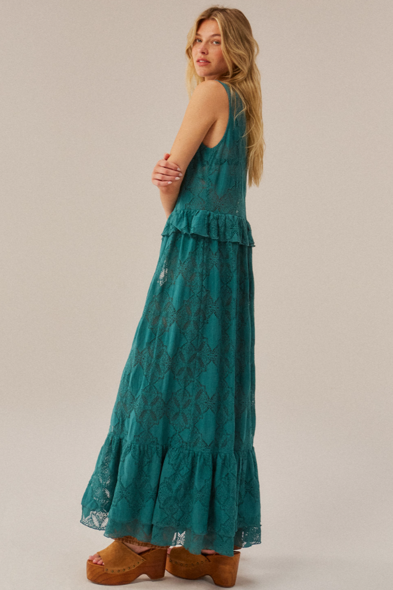 •LARK• lacy cotton blend sleeveless duster