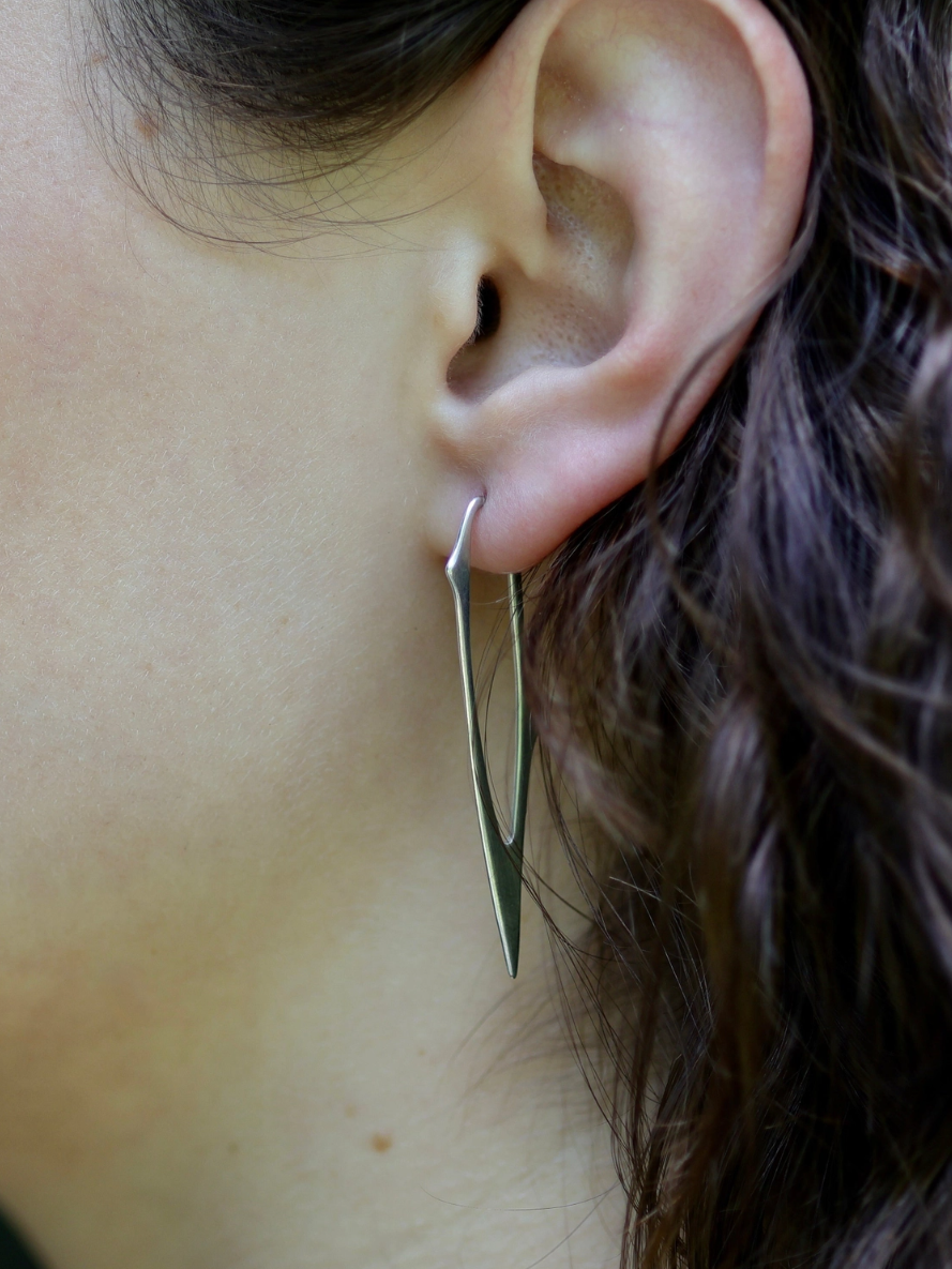 •RAVEN• silver hoop earrings