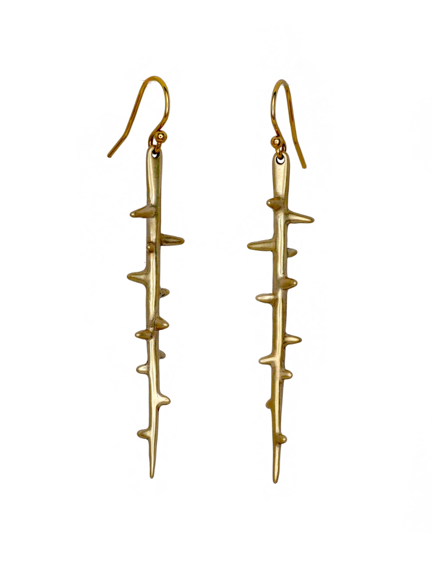 •ROSE• gold dangle earrings