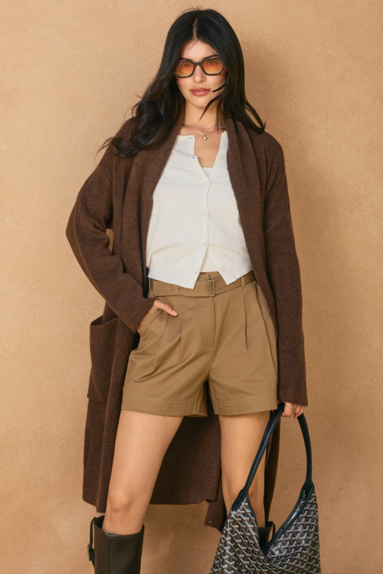 •CHARLIZE - CHOCOLATE• soft knit duster cardigan