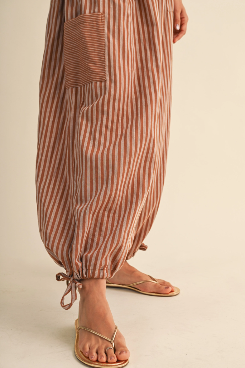 •MILES• cotton striped convertible leg pants