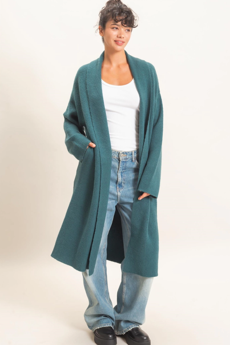 •CHARLY - TEAL• soft knit duster cardigan
