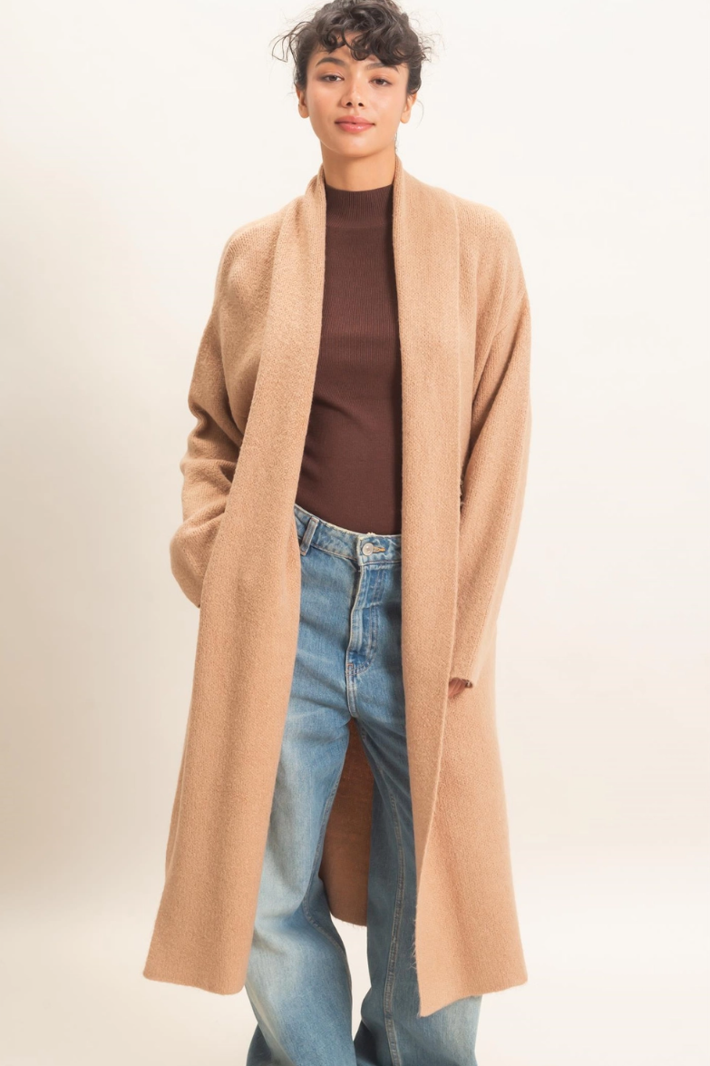 •CHARLY - SAND• soft knit duster cardigan