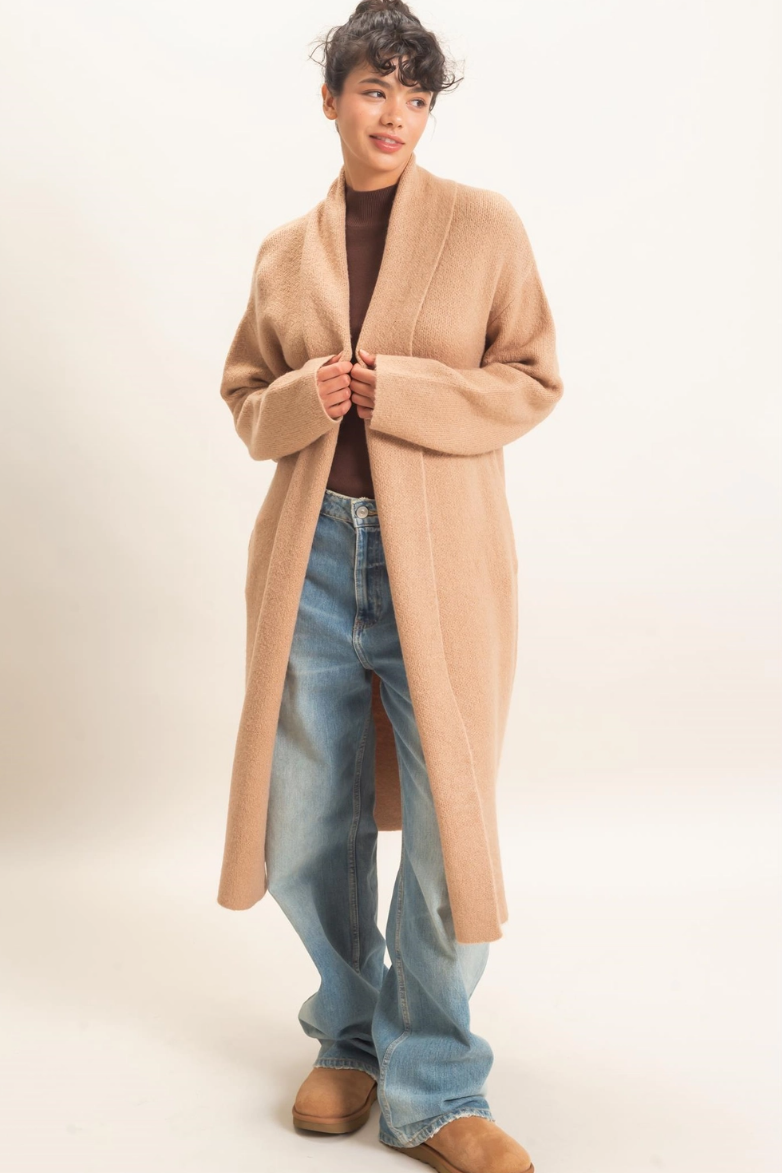 •CHARLY - SAND• soft knit duster cardigan