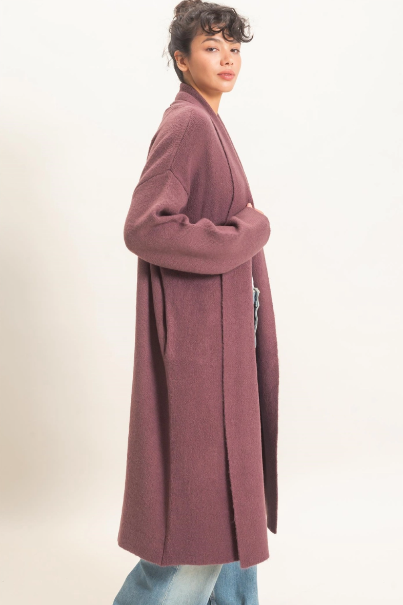 •CHARLY - PLUM• soft knit duster cardigan