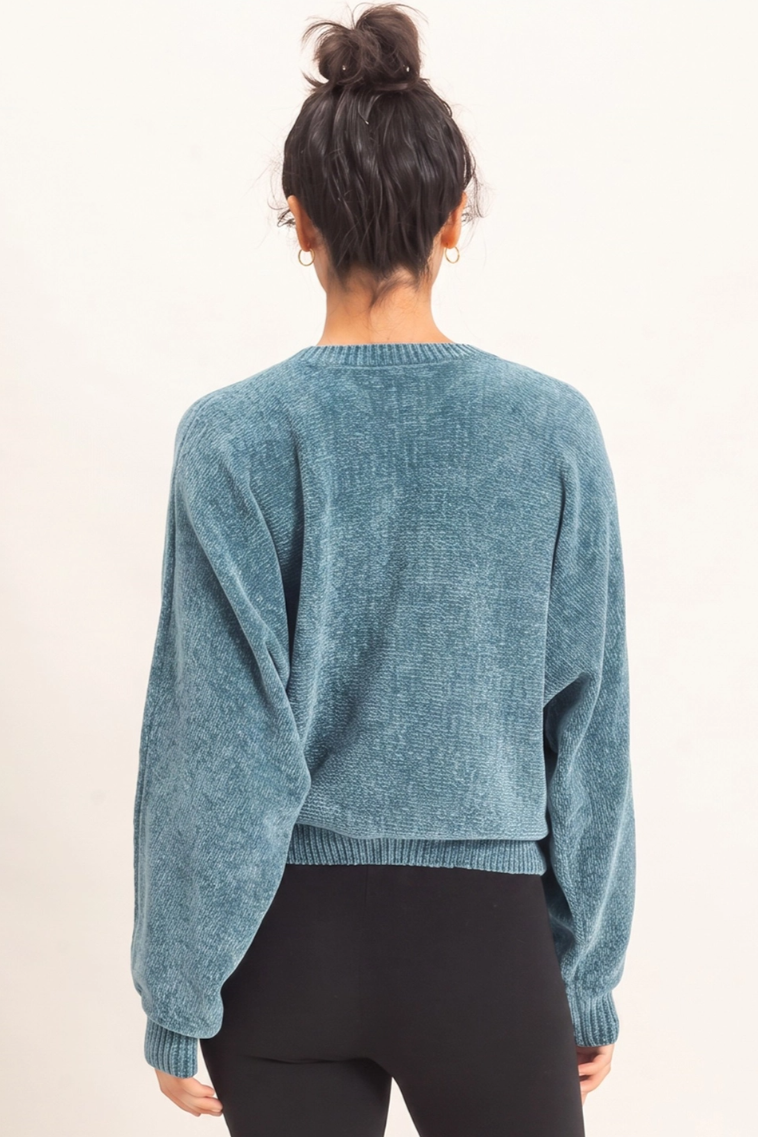•SPENCER - SKY BLUE• chenille knit sweater