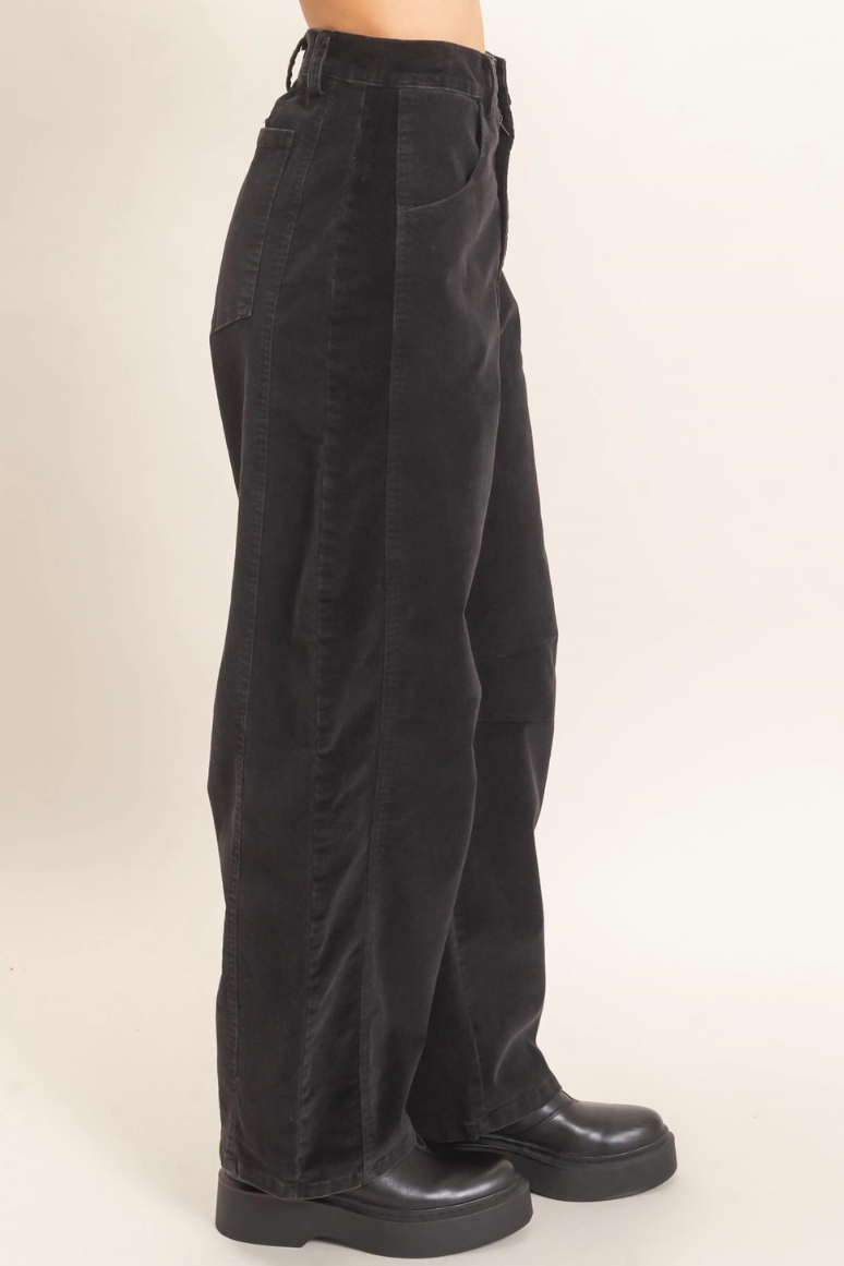 •FLYNN - BLACK• mineral washed barrel leg pants