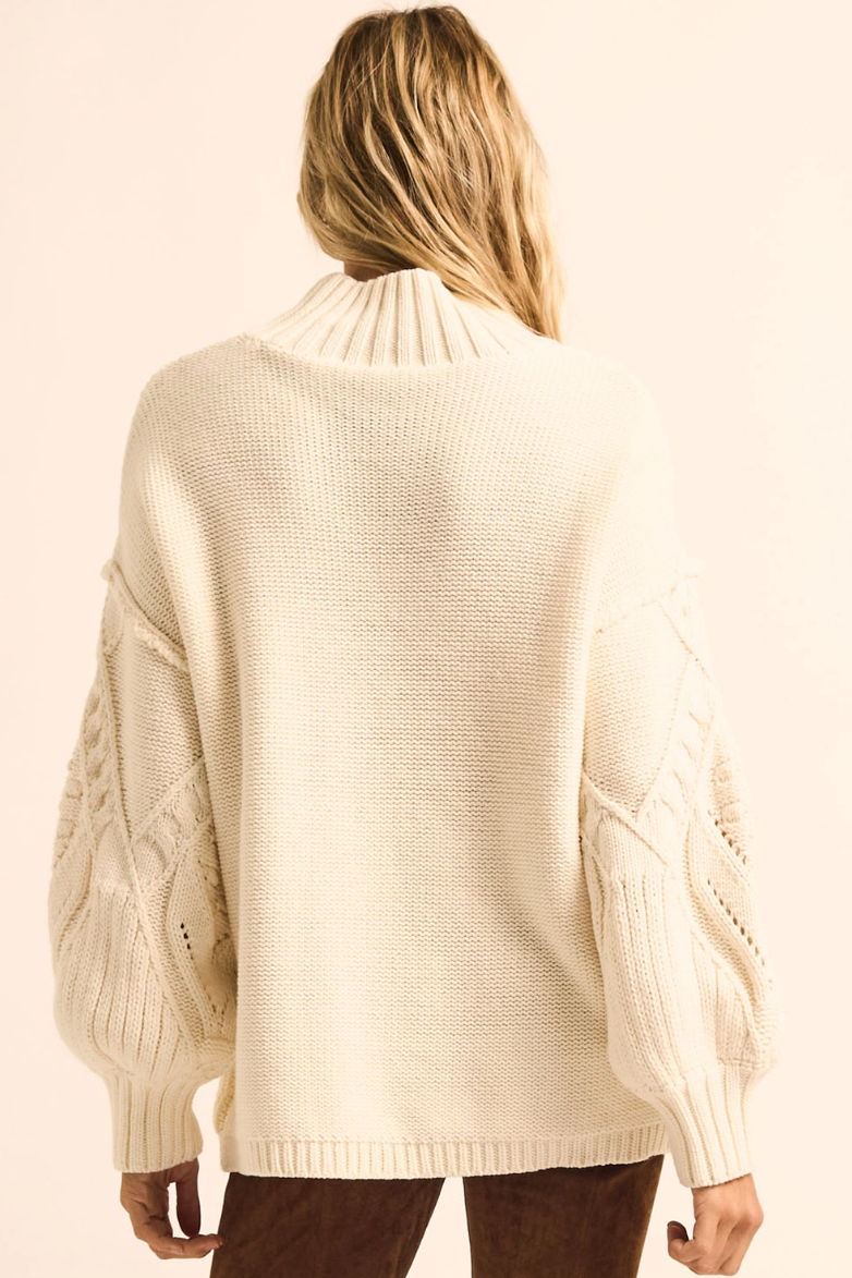 •WYNN• cotton blend crisscross cable knit sweater
