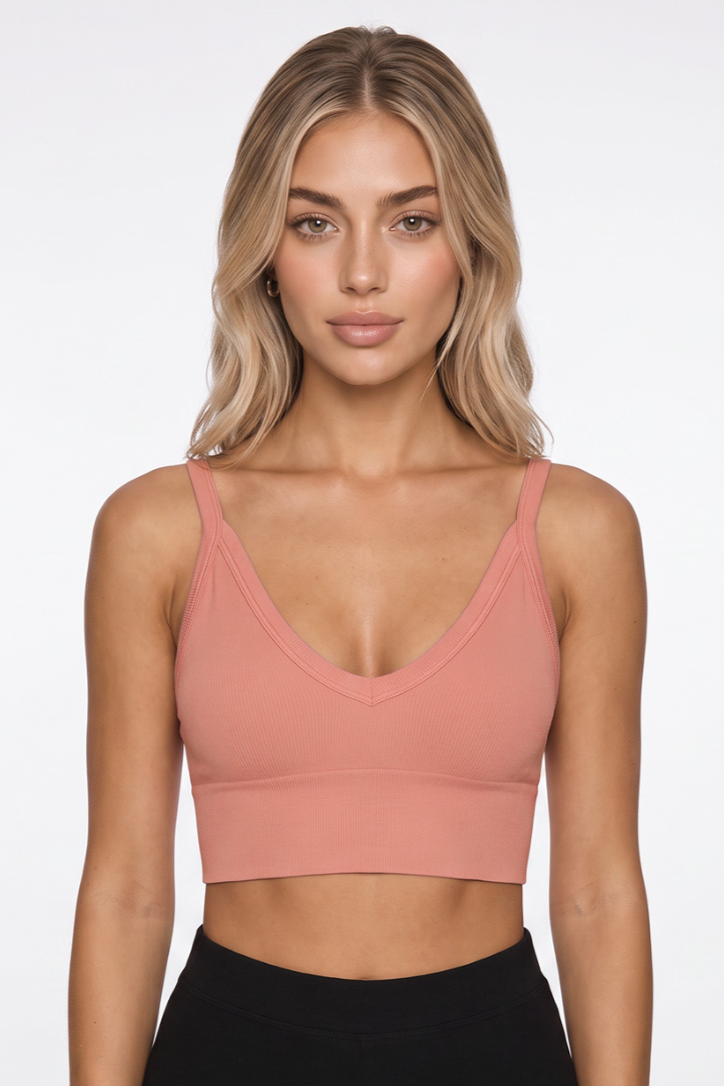 •RIBBED V-NECK• wide band brami (USA)