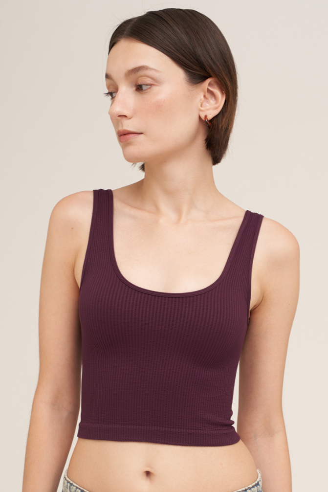 •RIBBED REVERSIBLE• cropped tank top (USA)