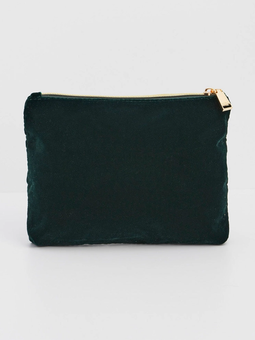 •MEADOW• medium embroidered velvet pouch
