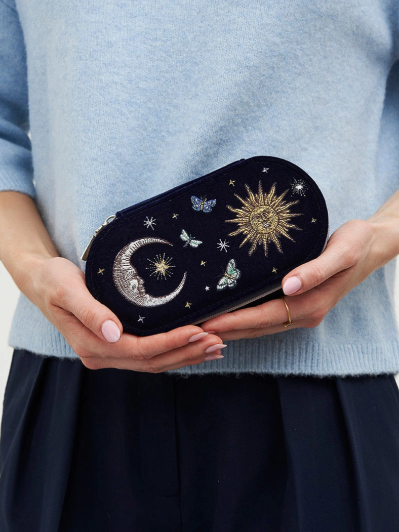 •NIGHT SKY• embroidered velvet jewelry box