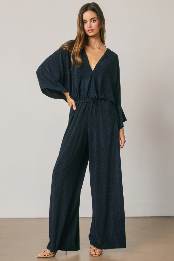 •DREAM• metallic wide leg jumpsuit