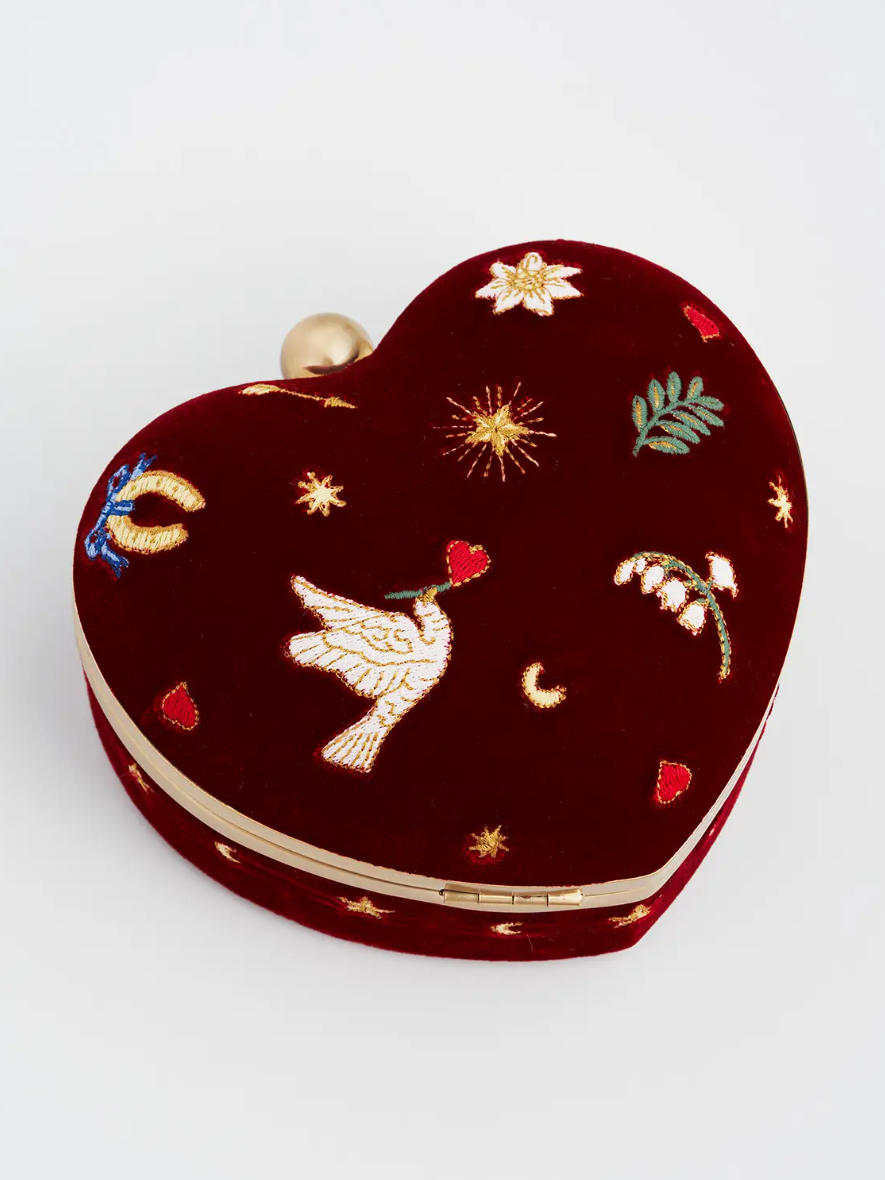 •LOVE CHARM• embroidered velvet jewelry box