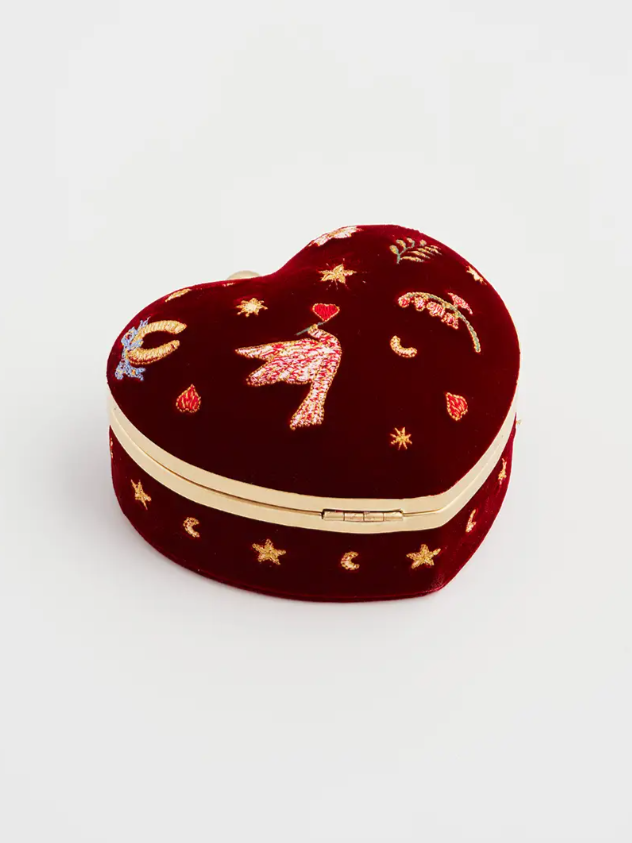 •LOVE CHARM• embroidered velvet jewelry box