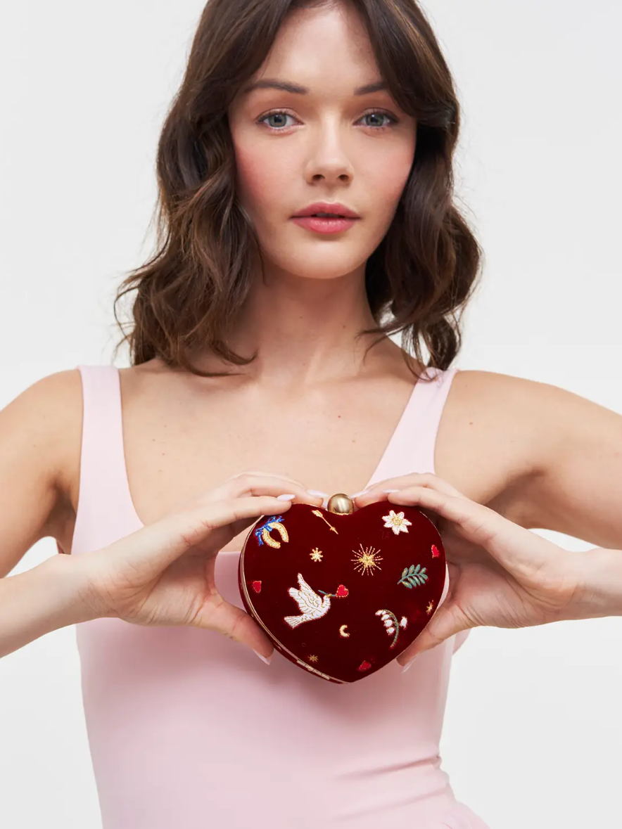 •LOVE CHARM• embroidered velvet jewelry box