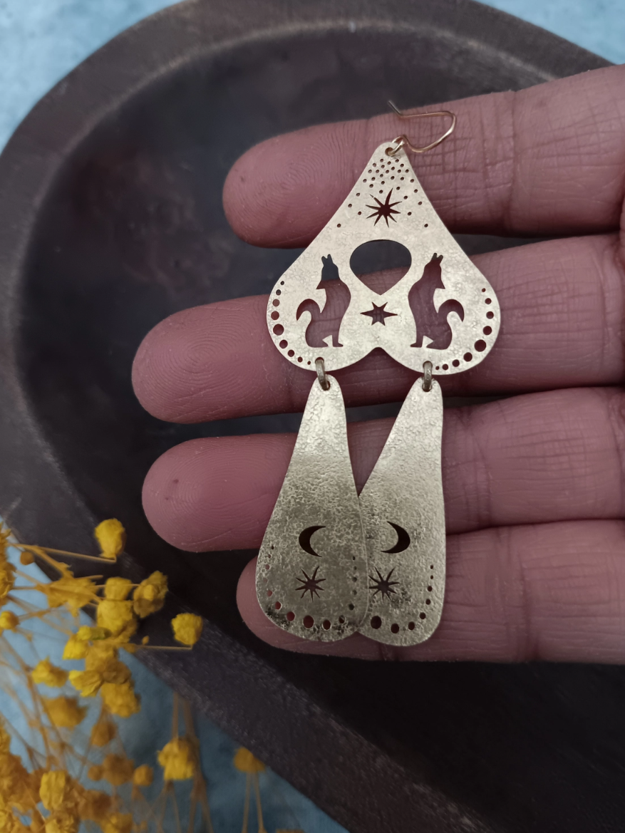 •KEYSTONE• gold dangle earrings