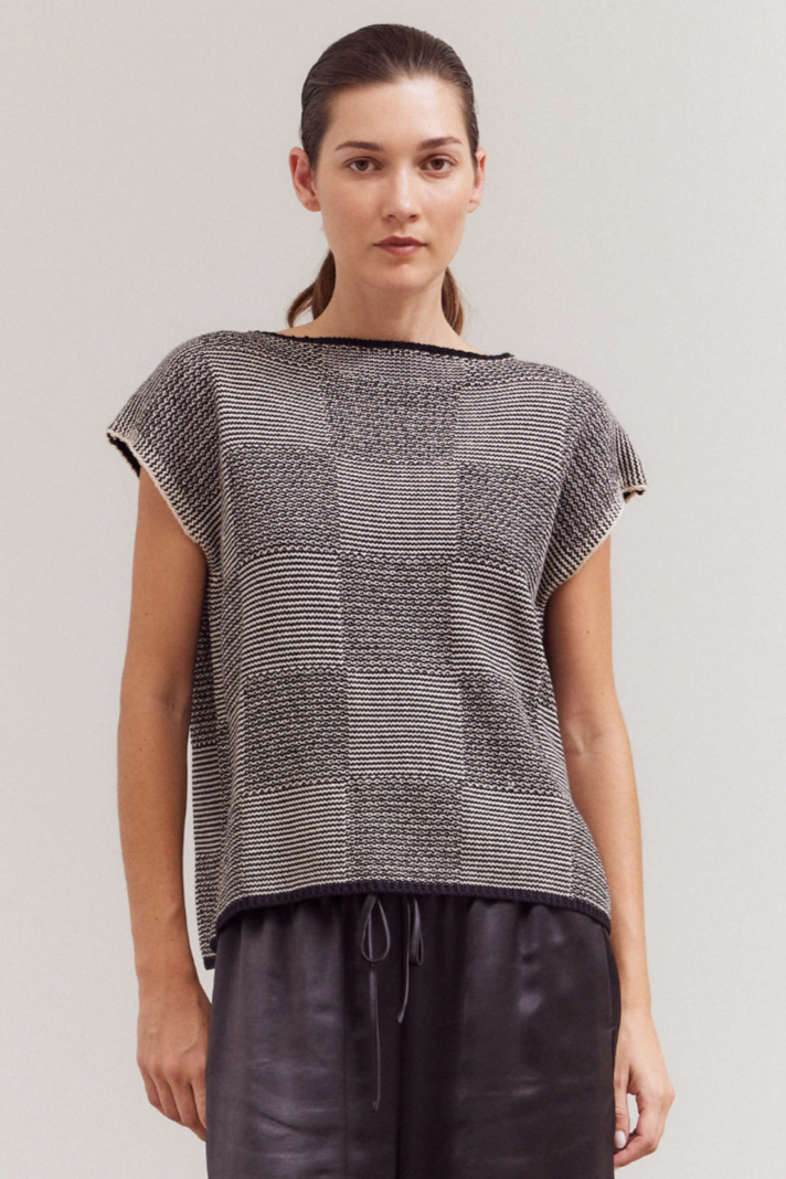 •DAME• cotton blend sweater knit top