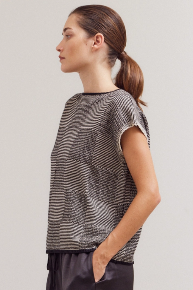 •DAME• cotton blend sweater knit top