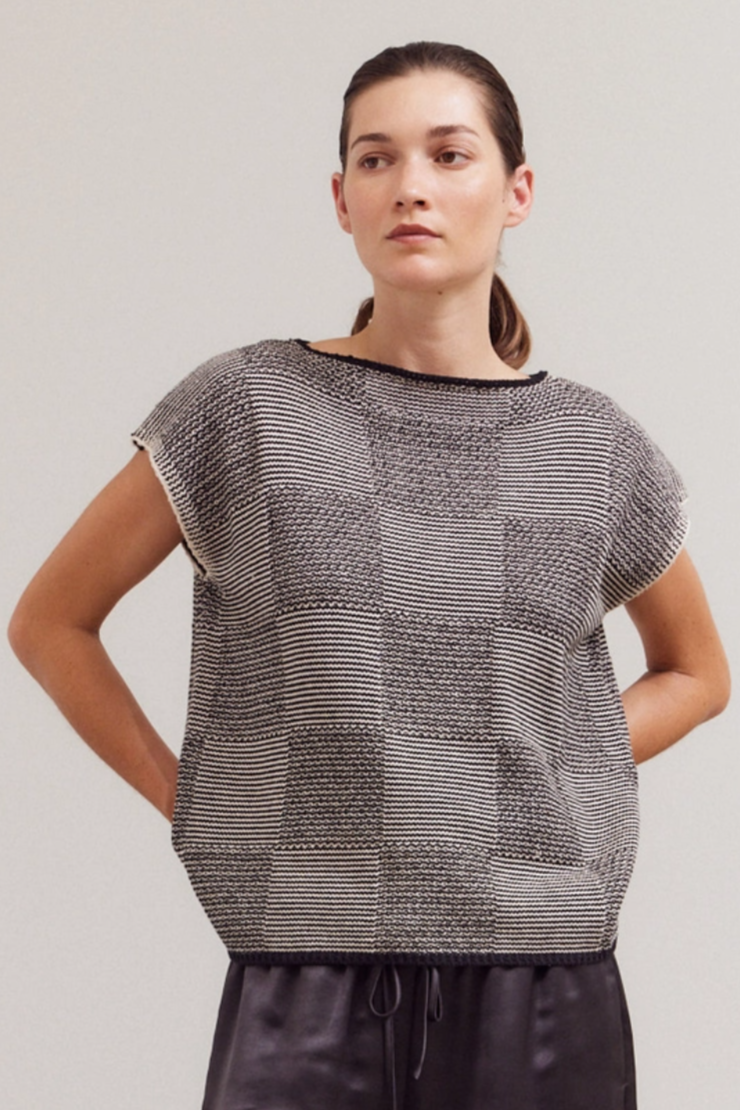 •DAME• cotton blend sweater knit top