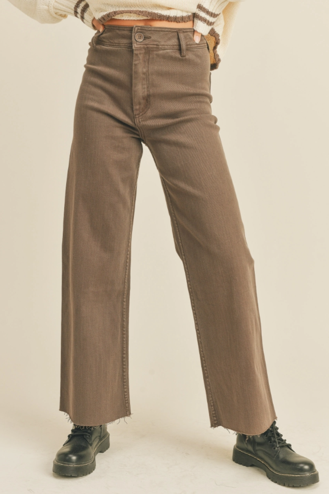 •ALBA• straight leg cotton blend denim pants