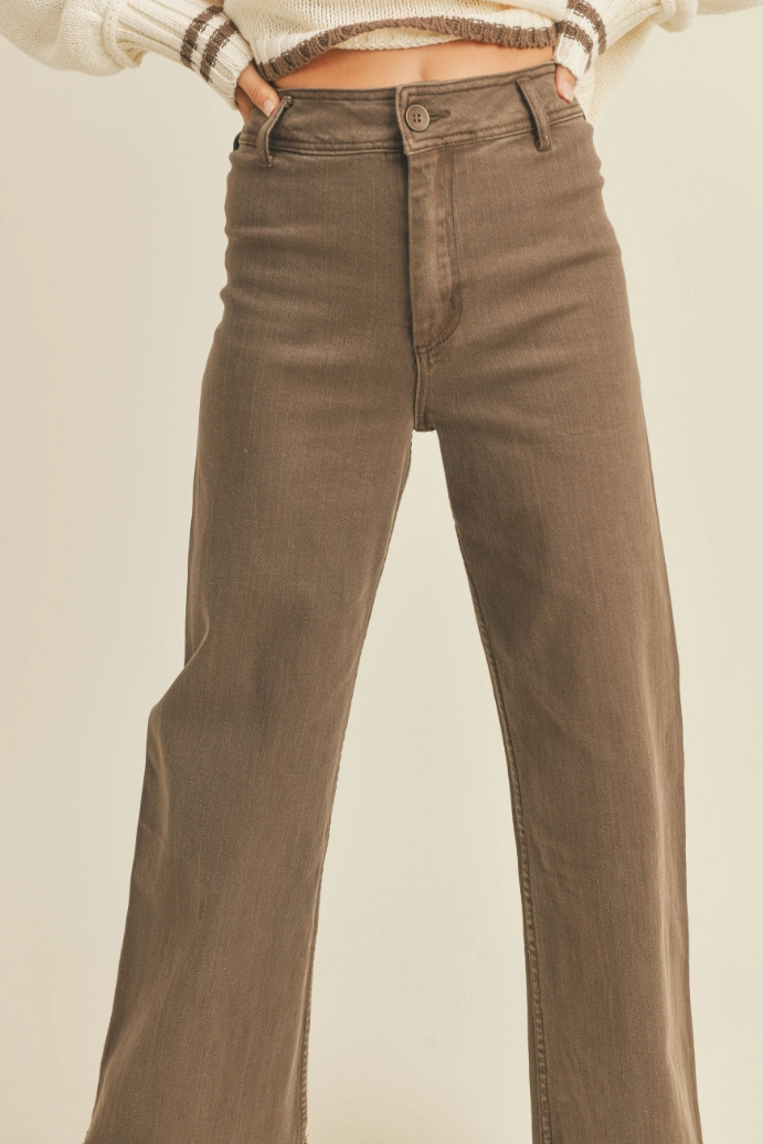 •ALBA• straight leg cotton blend denim pants