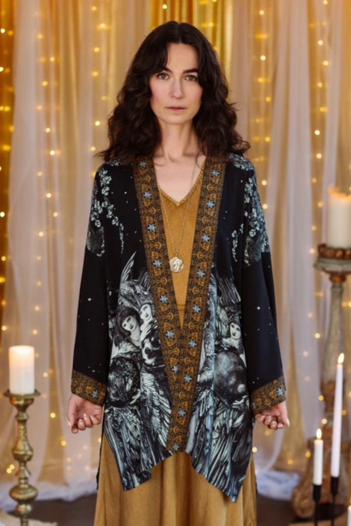 •THE GUARDIANS• bamboo cardigan with tie