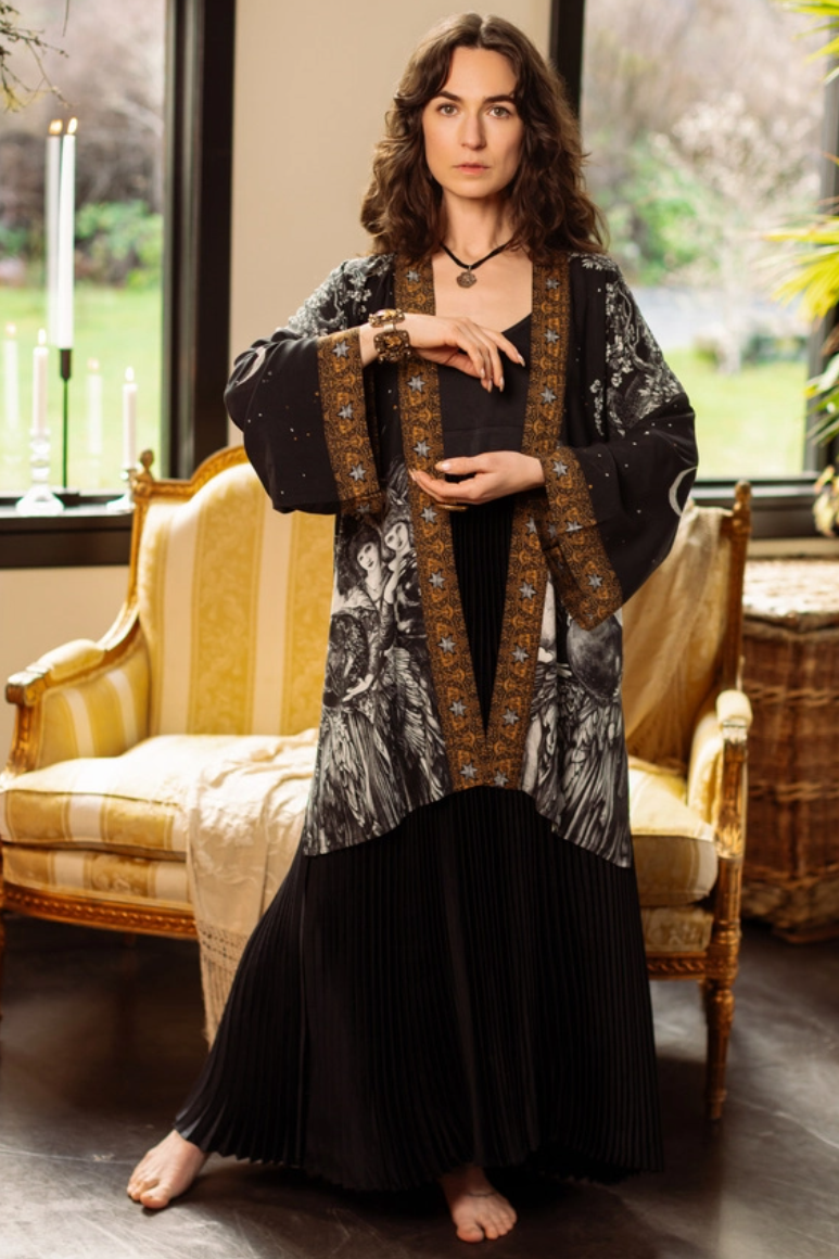 •THE GUARDIANS• bamboo cardigan with tie