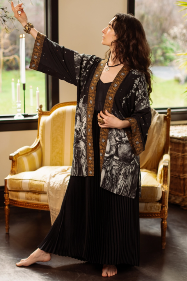 •THE GUARDIANS• bamboo cardigan with tie