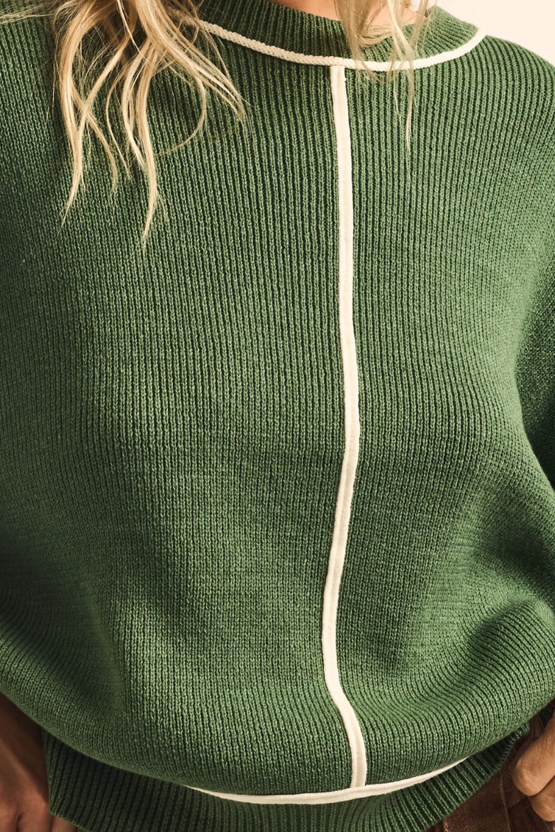 •JUNIPER - PINE• cotton blend exposed seam sweater