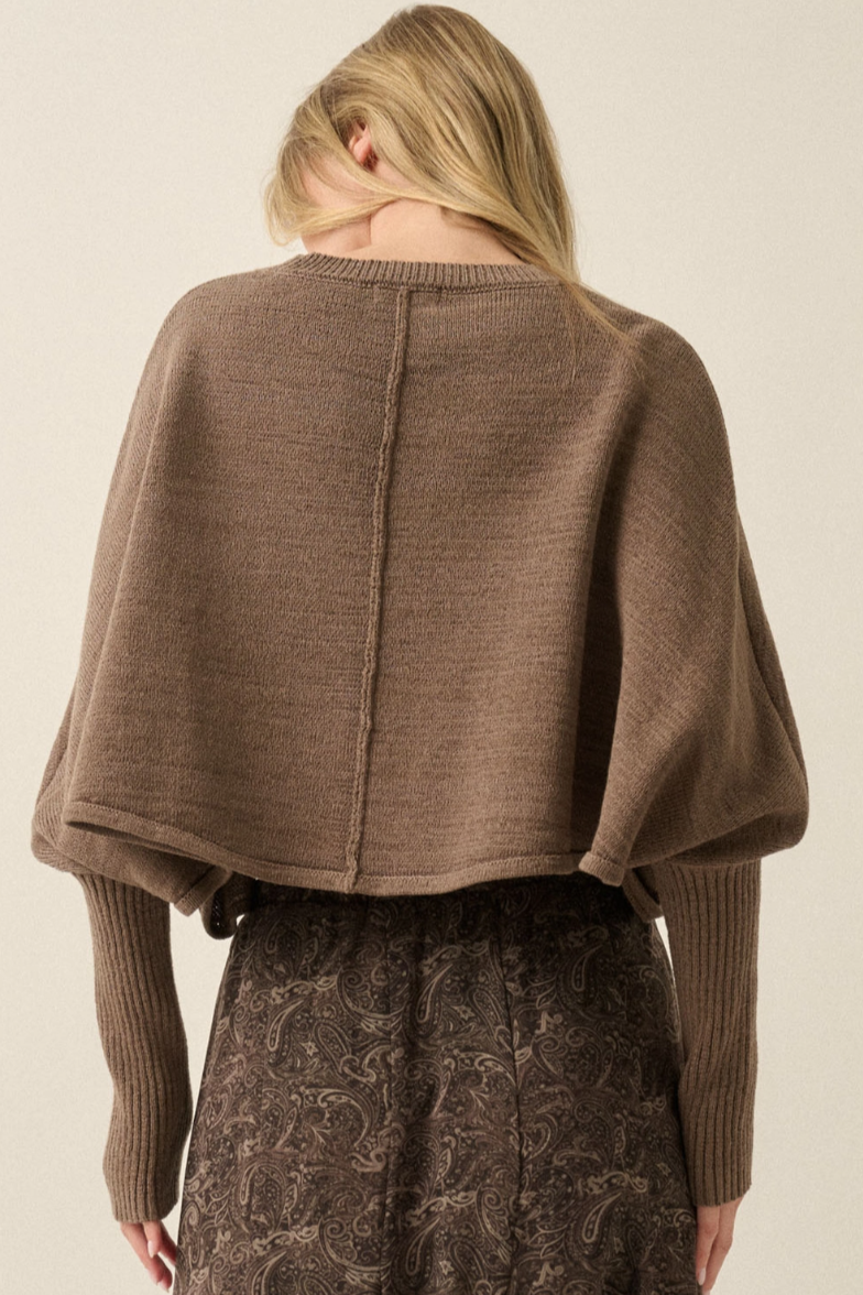 •FAWN - TAUPE• cotton blend dolman sleeve sweater