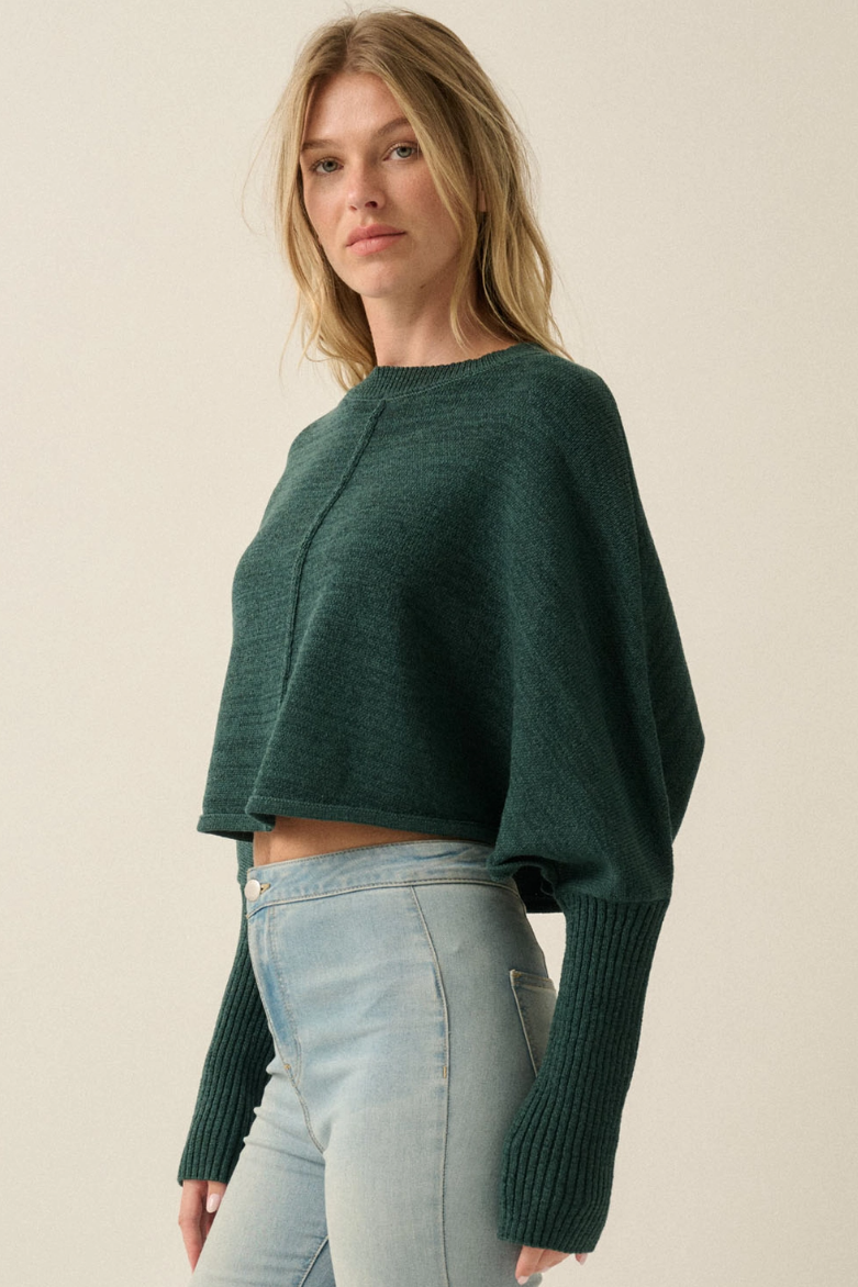 •FAWN - DEEP SEA• cotton blend dolman sleeve sweater