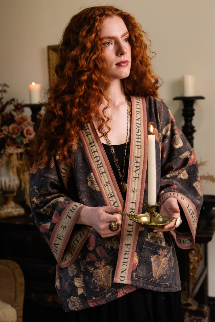 •HEART OF GOLD• fleece lined cottage cardigan